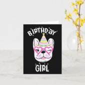 Bulldog Frenchie Celebration Party Theme Karte (Gelbe Blume)