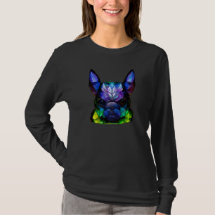 Bulldog Frenchie Crystal Face Colorful T-Shirt