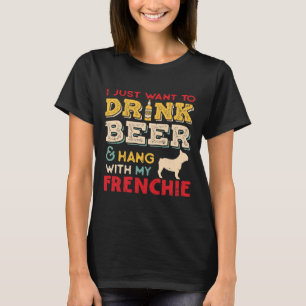 Bulldog Frenchie Dog Vater Beer Lover T-Shirt