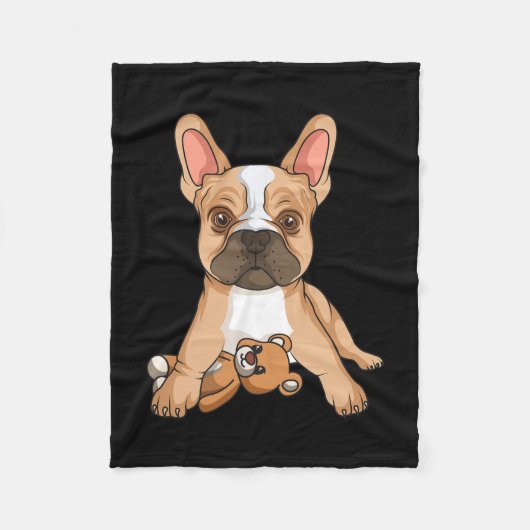 Bulldog Frenchie Liebe Niedlich Dog Mama Fun Girls Fleecedecke (Vorderseite)