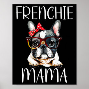 Bulldog Frenchie Mama Watercolor Dog Muttertag Poster