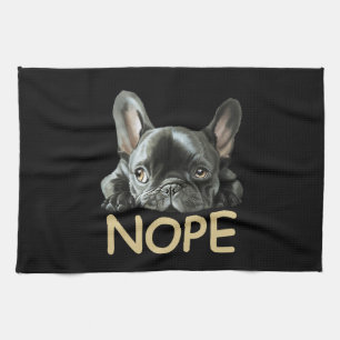 Bulldog  Frenchie Nope Geschenke Geschirrtuch