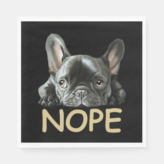 Bulldog | Frenchie Nope Gifts Serviette (Vorderseite)