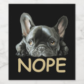 Bulldog | Frenchie Nope Gifts Weinetikett (Einzelnes Label)