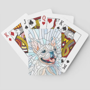 Bulldog - Frenchie - Pastellmosaik Spielkarten