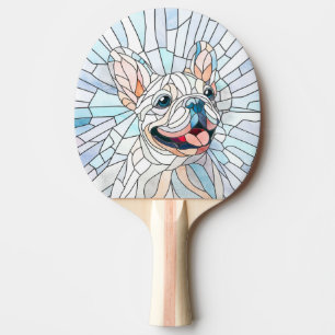 Bulldog - Frenchie - Pastellmosaik Tischtennis Schläger