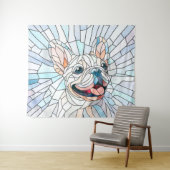 Bulldog - Frenchie - Pastellmosaik Wandteppich (Beispiel (Horizontal))