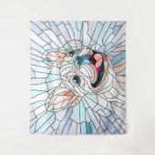 Bulldog - Frenchie - Pastellmosaik Wandteppich (Vorderseite)