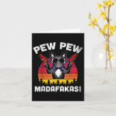 Bulldog Frenchie Pew Pew Pew Madafakas Crazy Pew Karte (Gelbe Blume)