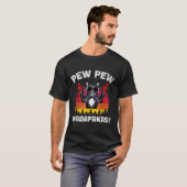 Bulldog Frenchie Pew Pew Pew Madafakas Crazy Pew T-Shirt (Vorne ganz)