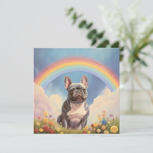 Bulldog Frenchie Rainbow Bridge Individuelle Name (Stehend Vorderseite)