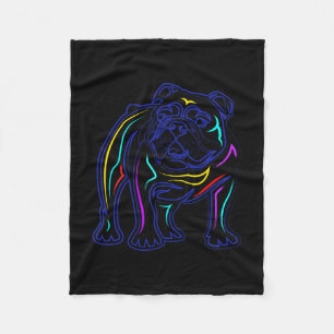 Bulldog-Freunde Liniengestaltung Artsy Bulldogge 1 Fleecedecke