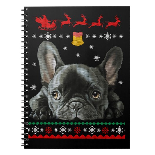 Bulldog | Frohe Weihnachten mit Franchie Notizblock (Vorderseite)