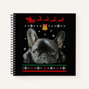 Bulldog Frohe Weihnachten mit Franchie Notizblock
