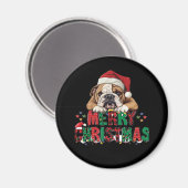 Bulldog - Frohe Weihnachts-Hunde Klassischer T - S Magnet (Vorderseite/Rückseite)