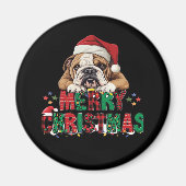 Bulldog - Frohe Weihnachts-Hunde Klassischer T - S Magnet (Vorne)