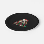 Bulldog - Frohe Weihnachts-Hunde Klassischer T - S Pappteller (Schrägansicht)