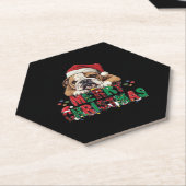 Bulldog - Frohe Weihnachts-Hunde Klassischer T - S Untersetzer (angewinkelt)