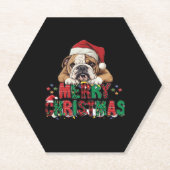 Bulldog - Frohe Weihnachts-Hunde Klassischer T - S Untersetzer (Vorderseite)