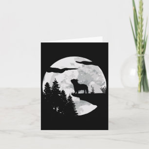 Bulldog Full Moon at night - Hund Lover French Bul Karte
