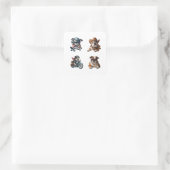 Bulldog Funny 4 Pack Stickers (Tasche)