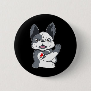 Bulldog Funny I Liebe Mama Tattoo Button