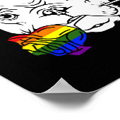 Bulldog Gay Pride Rose Lgbt q Rainbow Frenchie Dog Poster (Ecke)