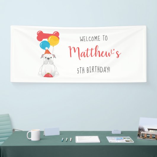 Bulldog-Geburtstagsfeier Banner (Messe)