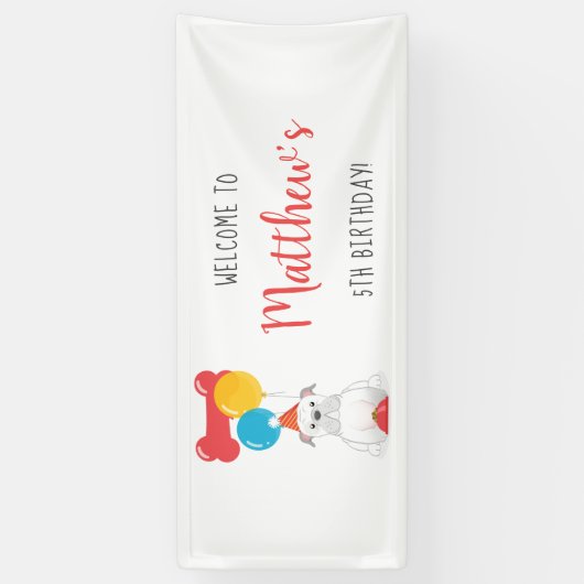 Bulldog-Geburtstagsfeier Banner (Vertikal)