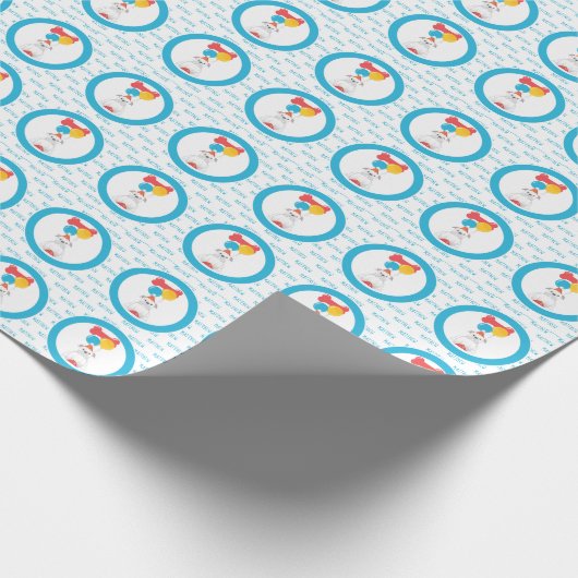 Bulldog-Geburtstagsfeier Geschenkpapier (Ecke)