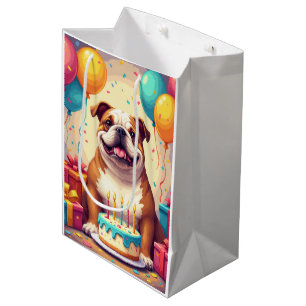 Bulldog-Geburtstagsfeier Mittlere Geschenktüte