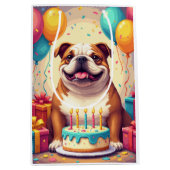 Bulldog-Geburtstagsfeier Mittlere Geschenktüte (Vorderseite)