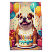 Bulldog-Geburtstagsfeier Mittlere Geschenktüte (Rückseite)