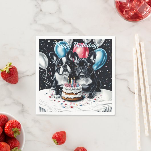 Bulldog-Geburtstagsfeier Serviette (Beispiel)