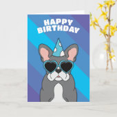 Bulldog-Geburtstagskarte Karte (Gelbe Blume)