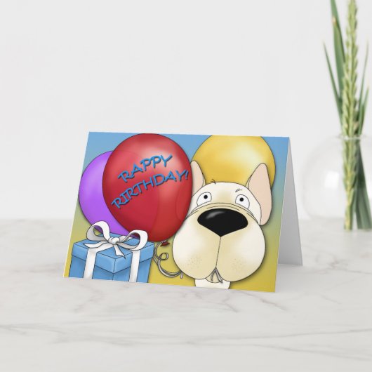 Bulldog-Geburtstagskarte Karte (Vorderseite)