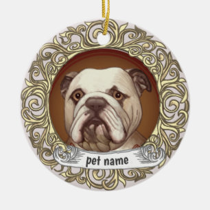 Bulldog Gedenk-Schmuck Keramik Ornament