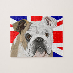 Bulldog gegen Union Jack Flag 110 Stück Puzzle