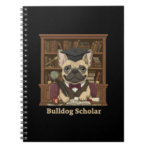Bulldog Gelehrter Süßer französischer Bulldoggen Notizblock