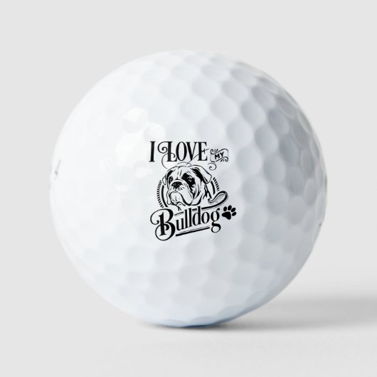 Bulldog-Geschenk Golfball (Vorderseite)