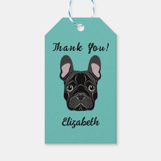 Bulldog Geschenkanhänger (Vorderseite)