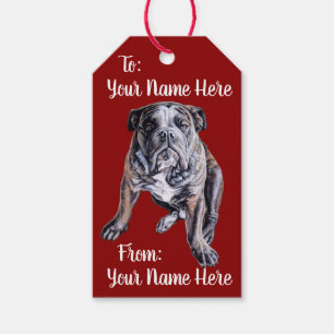 Bulldog Geschenkanhänger Individuelle Weihnachtsge