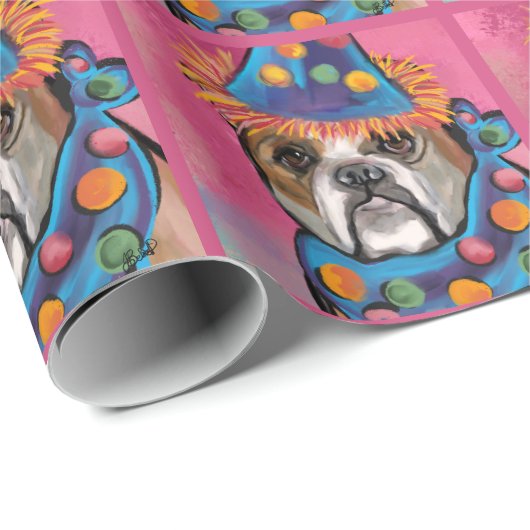 Bulldog Geschenkpapier (Rolleneckpunkt)