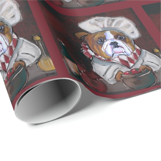 Bulldog Geschenkpapier (Rolleneckpunkt)