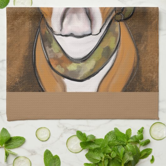 Bulldog Geschirrtuch (Gefaltet)