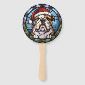 Bulldog gesteinigtes Glass Weihnachten Fächer (Rückseite)