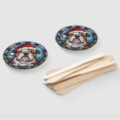 Bulldog gesteinigtes Glass Weihnachten Fächer (Non-assembled)