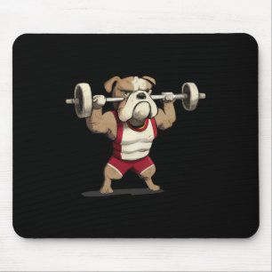 Bulldog-Gewichtheben Grafik Tier Fitness Gym F Mousepad