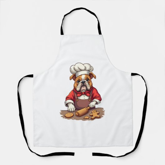 Bulldog Gingerbread Chef Schürze (Vorderseite)
