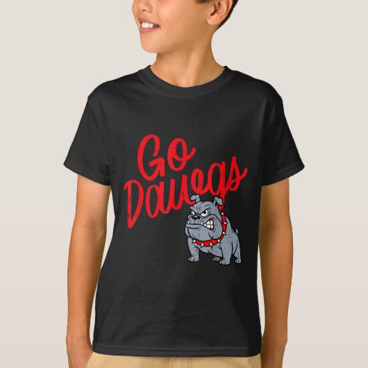 Bulldog Go Dawgs Girls Youth Teen Boys Kids Men Wo T-Shirt (Vorderseite)
